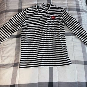 stripped long sleeve cdg shirt